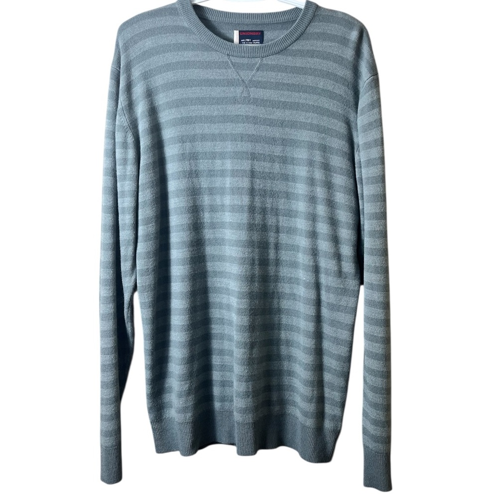 Vintage Union Bay Striped Sweater – Size XL – Grayish Green‎ Minimalist Classic